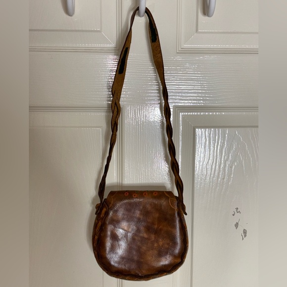 Brown Leather Stamped Tooled Western Cowgirl Cowboy Purse. - Picture 10 of 11